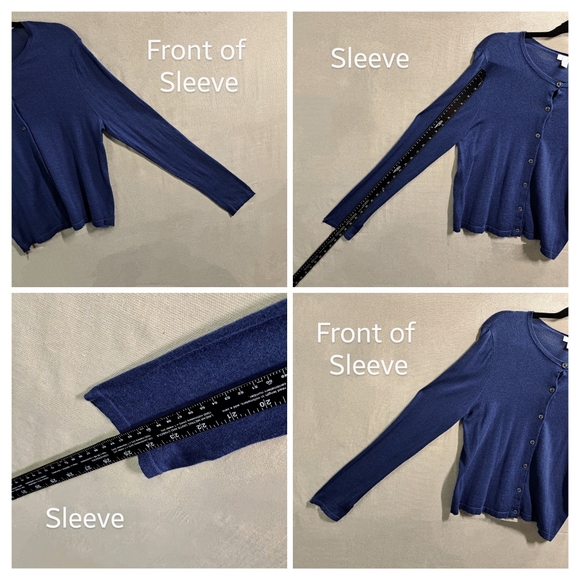 J.Jill Women Small Blue Cotton Bamboo Viscose Long Sleeve Button Up Cardigan - Picture 4 of 9